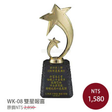 WK-08金屬獎盃 雙星報喜